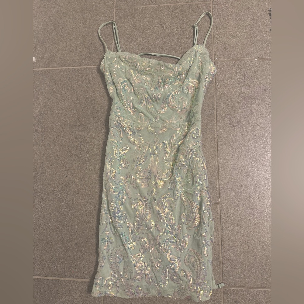 Windsor Ria Sequin Cowl Neck Party Dress